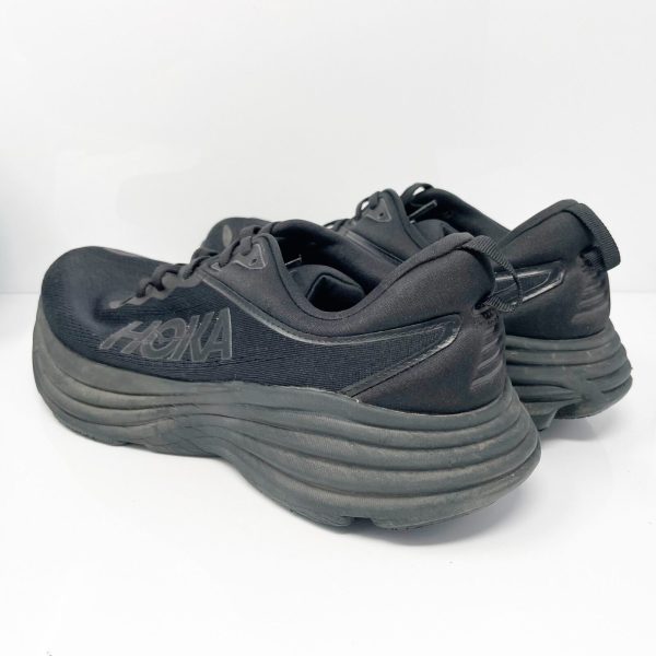 Hoka One One Mens Bondi 8 1123202 BBLC Black Running Shoes Sneakers Size 12 D For Sale