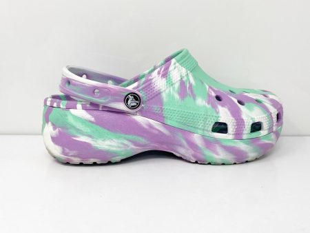 Crocs Womens Classic Multicolor Round Toe Slip On Clog Shoes Size 10 on Sale