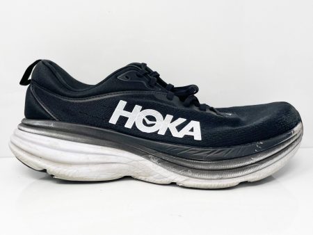 Hoka One One Mens Bondi 8 1123202 BWHT Black Running Shoes Sneakers Size 11 D Fashion