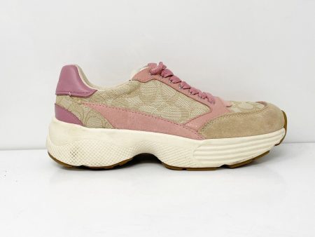 Coach Womens Tech Runner G5057 Beige Lace Up Casual Shoes Sneakers Size 7 B Hot on Sale