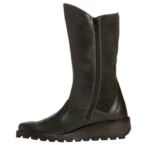 MES Leather Women s Zip Up Mid Calf Boots Discount