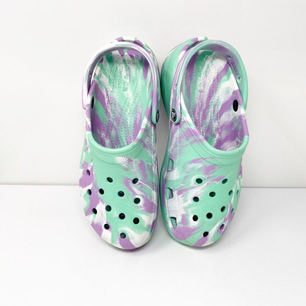 Crocs Womens Classic Multicolor Round Toe Slip On Clog Shoes Size 10 on Sale