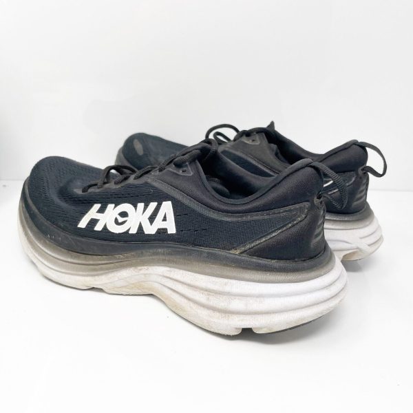 Hoka One One Womens Bondi 8 1127952 BWHT Black Running Shoes Sneakers Size 8.5 B Discount