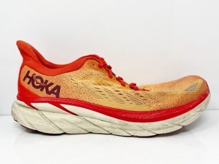 Hoka One One Mens Clifton 8 1119393 FBOR Orange Running Shoes Sneakers Sz 9.5 D Fashion