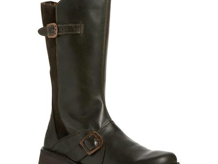 MES Leather Women s Zip Up Mid Calf Boots Discount