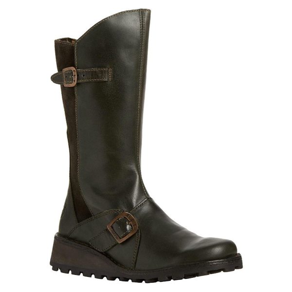 MES Leather Women s Zip Up Mid Calf Boots Discount