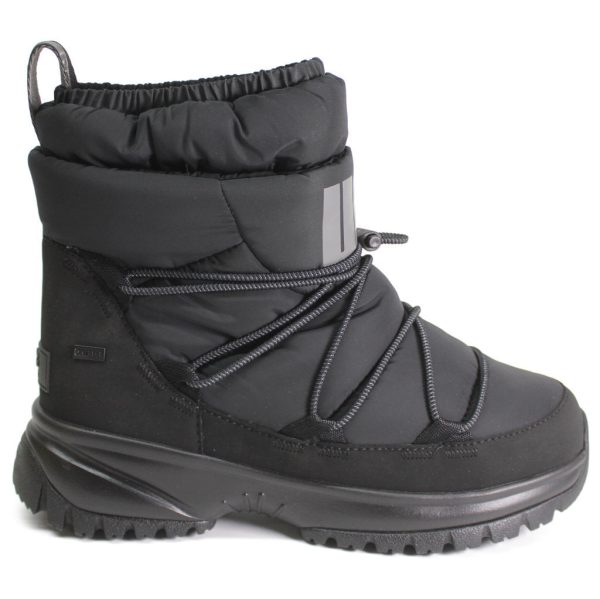 Yose Puffer Mid Leather Textile Synthetic Women s Snow Boots Discount