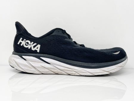 Hoka One One Mens Clifton 8 1121374 BWHT Black Running Shoes Sneakers Sz 10.5 2E Supply