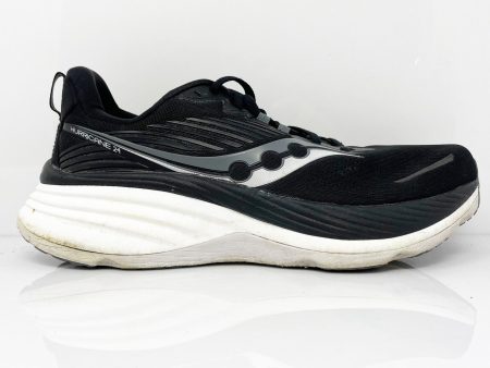 Saucony Mens Hurricane 24 S20934-100 Black Running Shoes Sneakers Size 10.5 W For Sale